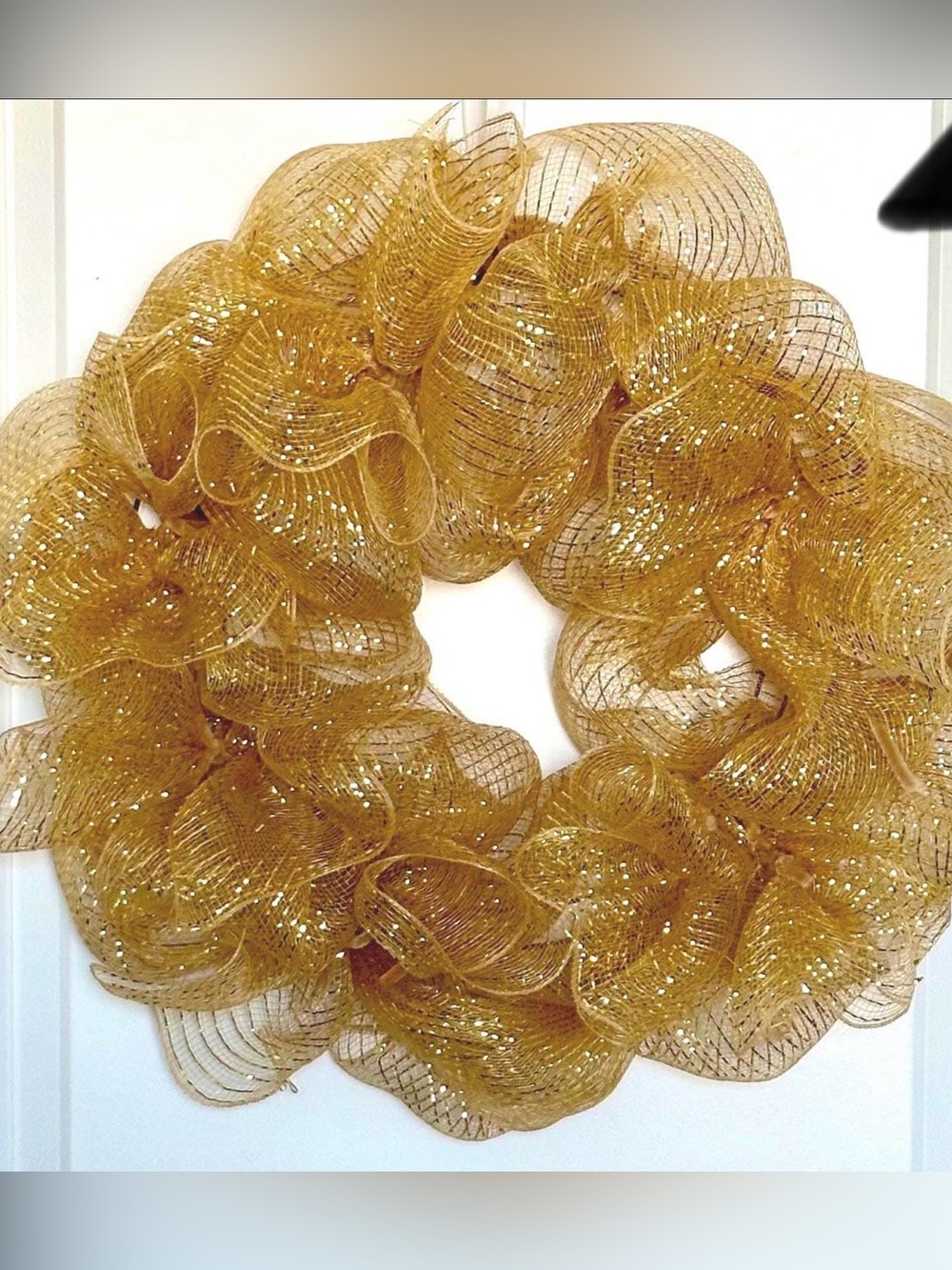 Gold Deco Mesh Wreath Base DIY Front Door Wreath Ready to Decorate